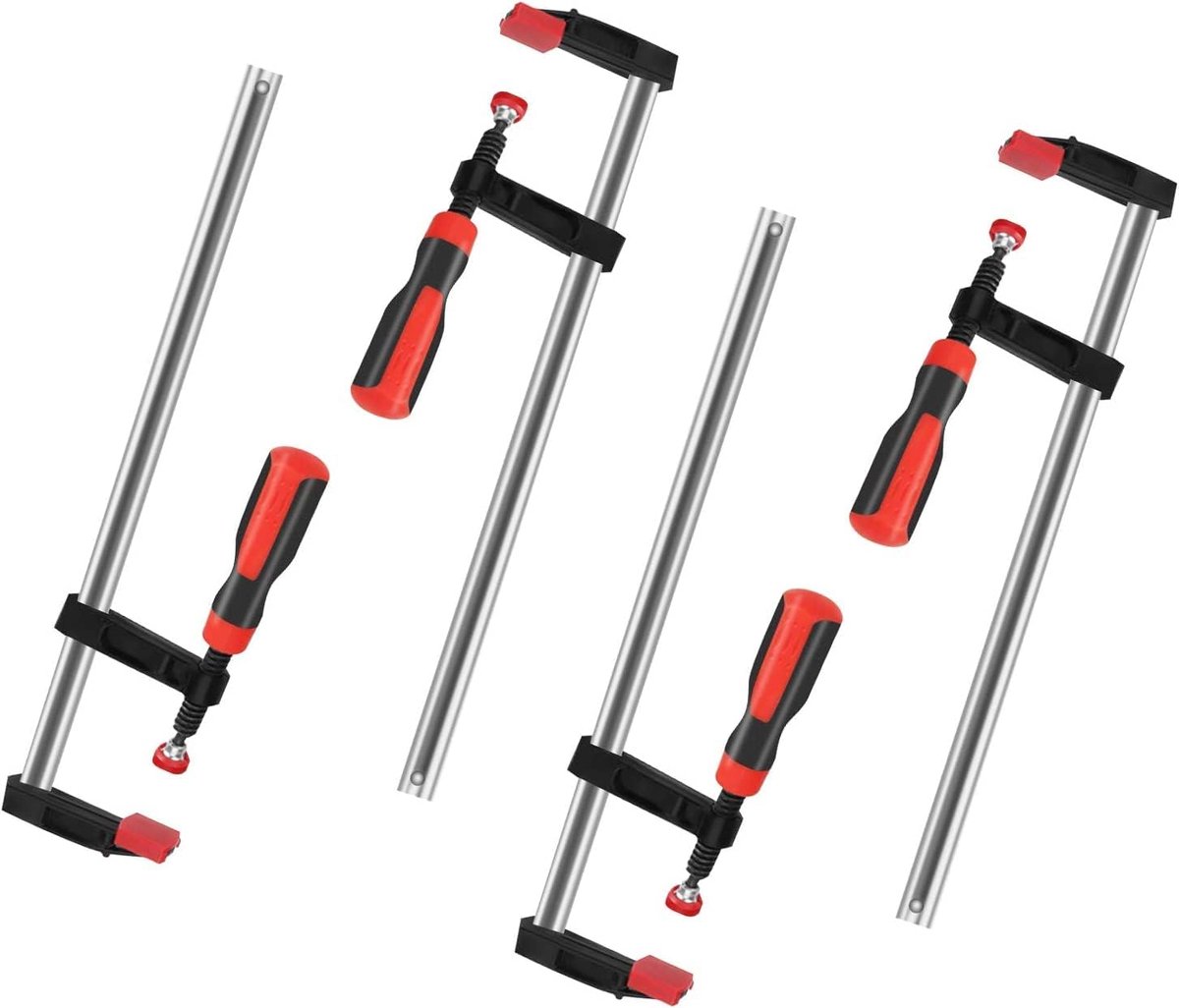 Duty F klemmen houtbewerking bar clips, gladde snelle glijbaan timmerwerk bar clips, Quick Release Meervoudige keuze (50*150mm/50*300/80*600, 2Pack of 4Pack) Houtbewerking F klemmen voor doe-het-zelf timmerwerk houtwerk