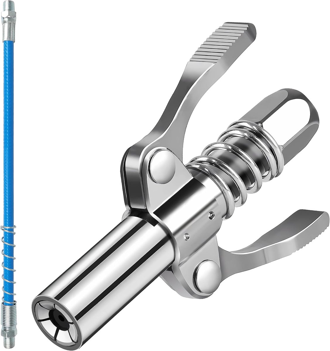 Coupler Voor Vetpers, Vetspuit Mondstuk,10000 PSI Dubbele Handgreep G-koppeling voor Vetspuit met 30 cm Slang,Vergrendelingstang Vetspuitkoppeling Past op Standaard M6/M8/M10/M12/M14