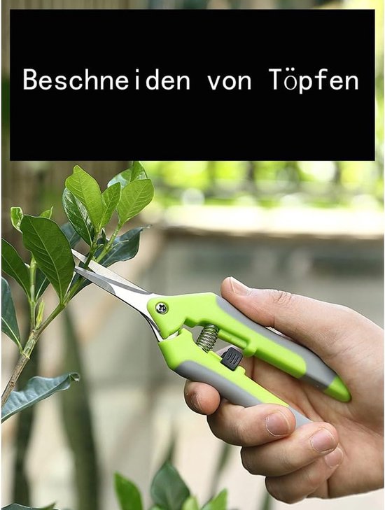 Snoeischaren kleine Precisie snoeischaar Professionele takkenschaar tuinscharen voor de tuin bonsai-schaar oogstschaar plantenschaar bloemenschaar (Groen + Oranje, 2 stuks) — afbeelding 3