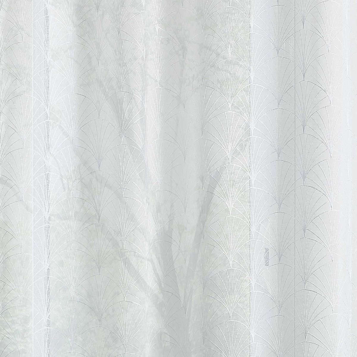 Set van 2 beglazingen in linnenlook - geborduurde beglazing - gordijn wit - vitrage 60 x 160 cm - Gordijn met zoom voor roede - vitrage - modern raamgordijn