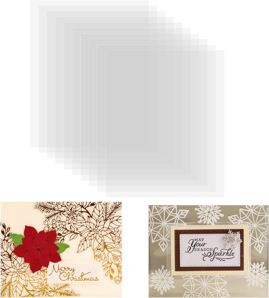10 Stks 8.5x11 inch Hittebestendige Clear Acetaat Vellen Voor Embossing En Stempelen Voor Shaker Kaarten Venster Plastic Vellen Diy Scrapbooking Handgemaakte Shaker Kaarten Album Fotolijst Accessoires