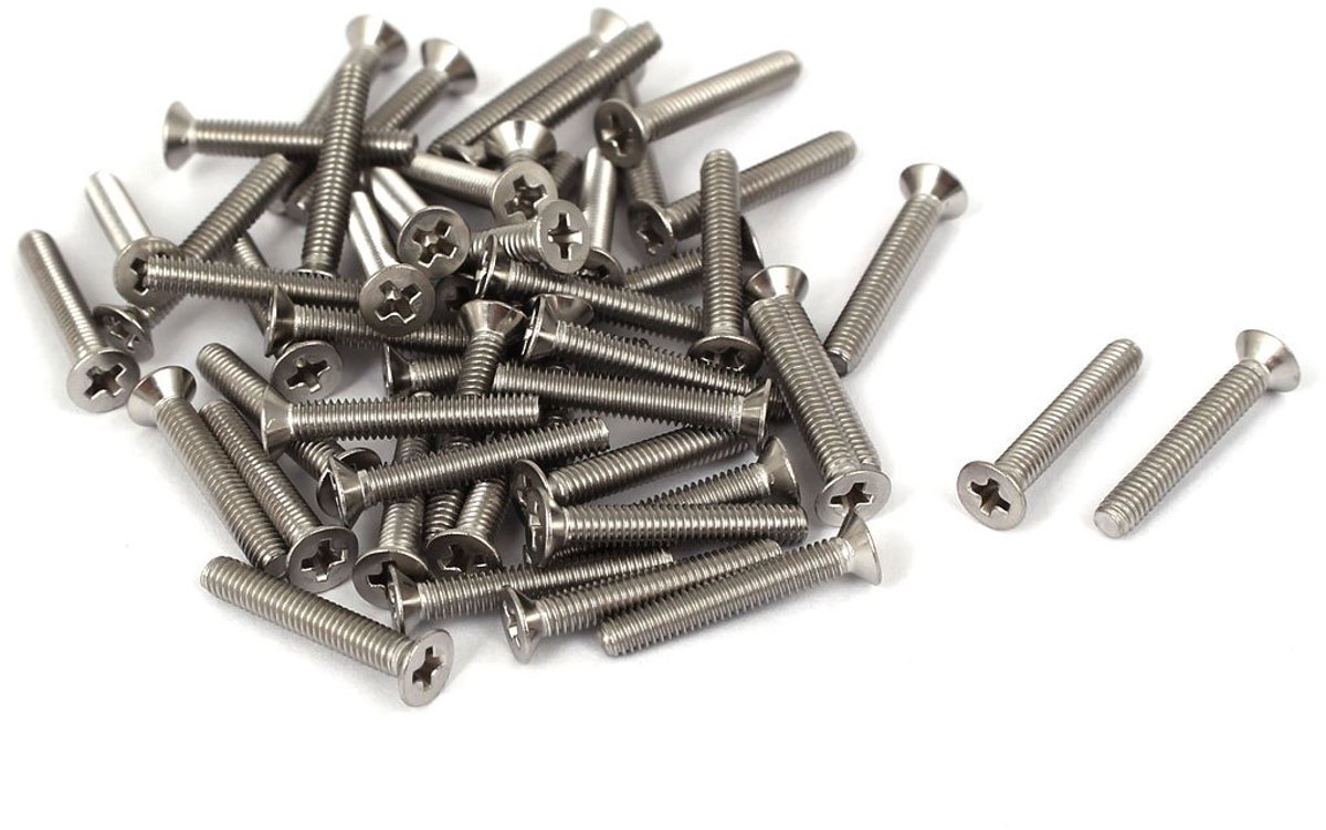 M2,5 x 16 mm roestvrij staal 316 Phillips machine-bevestigingsschroeven met kruiskop, 50 stuks