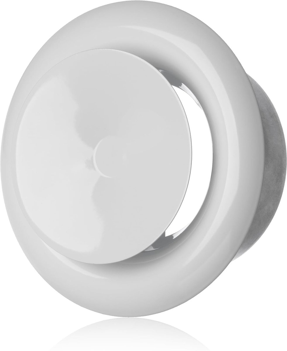 100 mm wit metalen plaatventiel - rond toevoerlucht ventilatieventiel - anemostat, diffuser, ventilatierooster