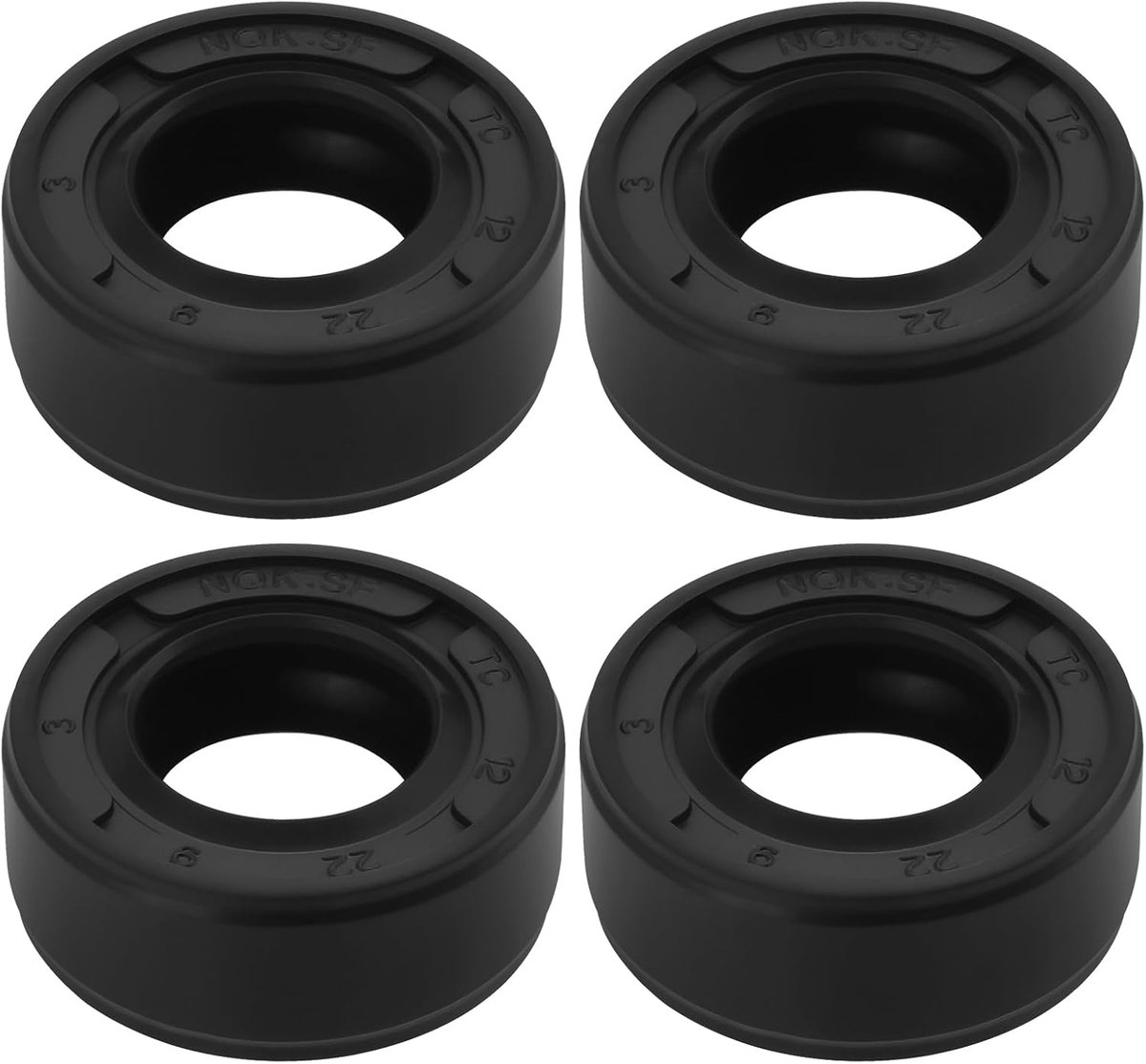 4 Stks Olie Asafdichtingen Nitril Rubber Olie As Seal As Olie Afdichting Ring voor As 12x22x9mm voor Grasmaaier Auto Motorfiets Truck Zwart