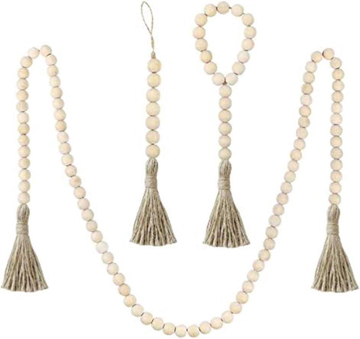 Kwastjes set - GOODCHANCEUK 3 STKS houten kraal muur opknoping decoraties boerderij kralen rustiek land decor