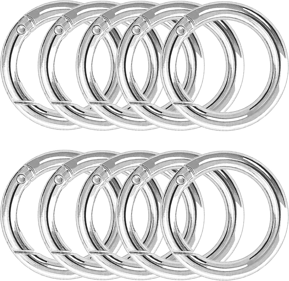 10 stuks ronde karabijnhaken, 49 mm grote ronde karabijnhaken, ronde clip, klikveer, ronde ring, karabijnhaak voor handtas, handtas, sleutelhanger, handwerk