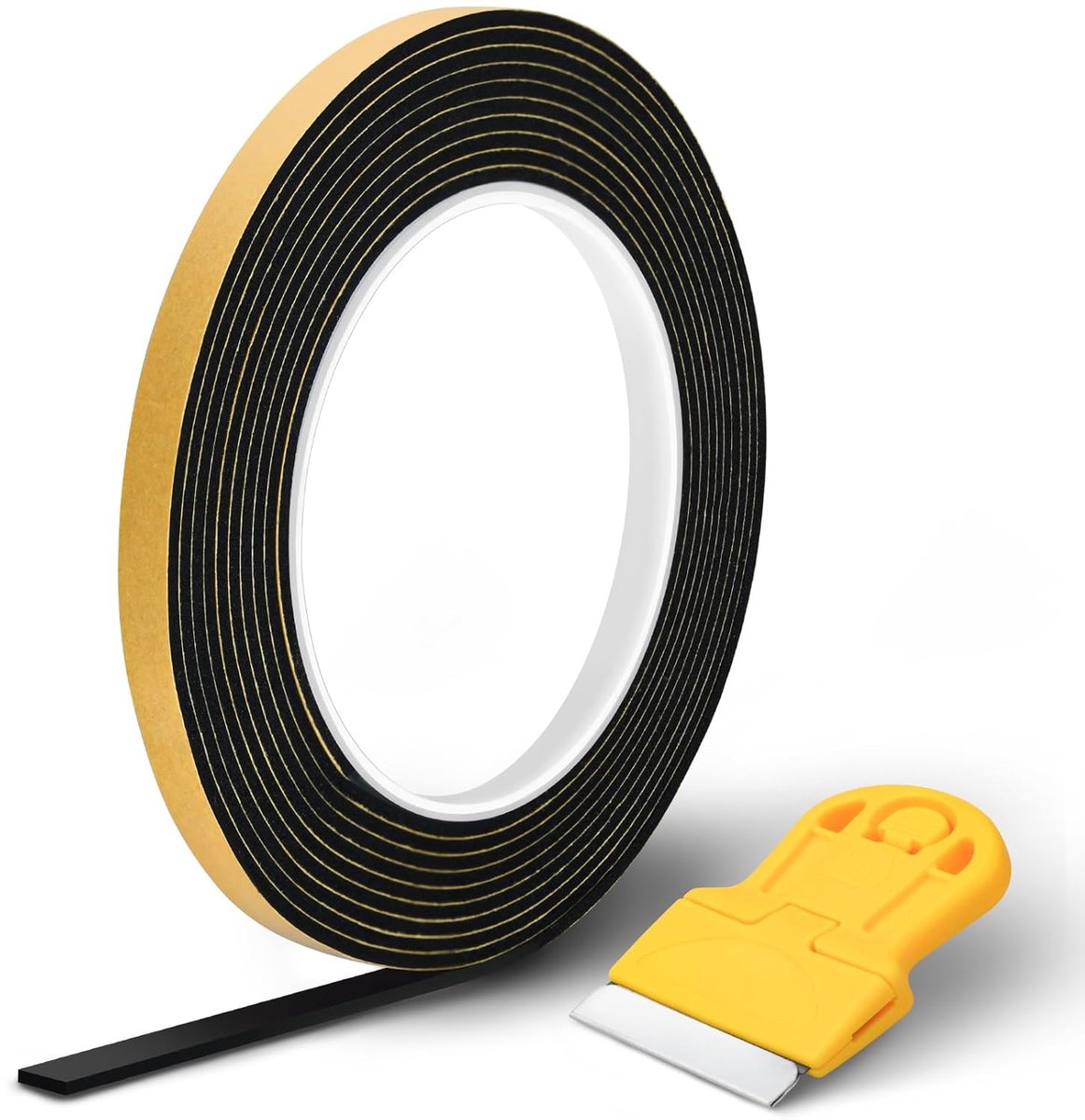 Afdichtingstape voor kookplaat, keramische kookplaat, 3,3 m x 7 mm x 2 mm, met schraper, zelfklevende montageband afdichtband