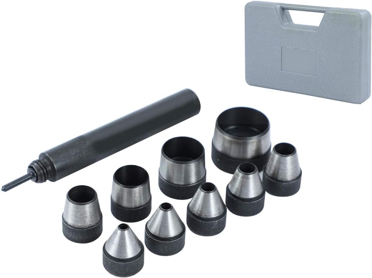 10 stks Holle Punch Set Zware Lederen Perforator Cutter Toolkit voor Riem Rubberen Kaart Pakkingen Plastic Papier horloge Band 5mm - 32mm