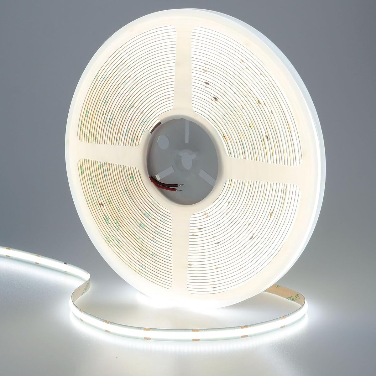 24V 15M COB LED Strip Koel Wit 6000K 384LED/M CRI 93+ 11000lm Uniforme Emissie Flexibel IP20 Niet Waterdicht LED Tape Zelfklevend voor DIY Slaapkamer Keuken Home Decor(Voeding niet Inbegrepen)