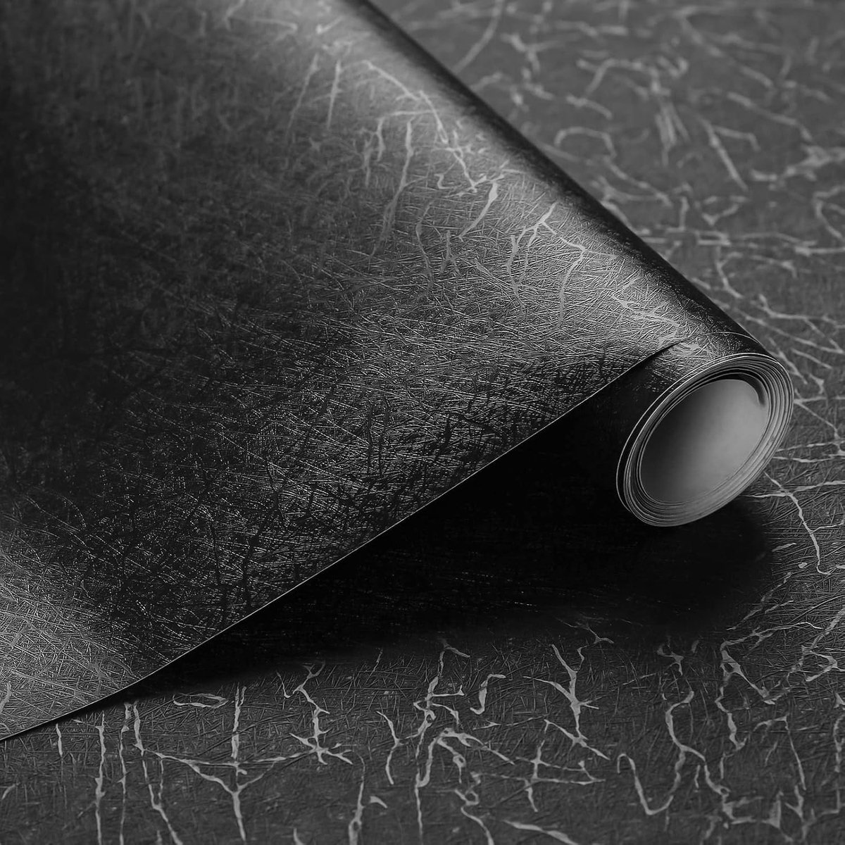 Behang Meubilair Zwart Zelfklevende Film 30 cm x 300 cm Decoratieve Film Meubilair Wallpaper Silk Matt Embossing Waterdichte Decoratie