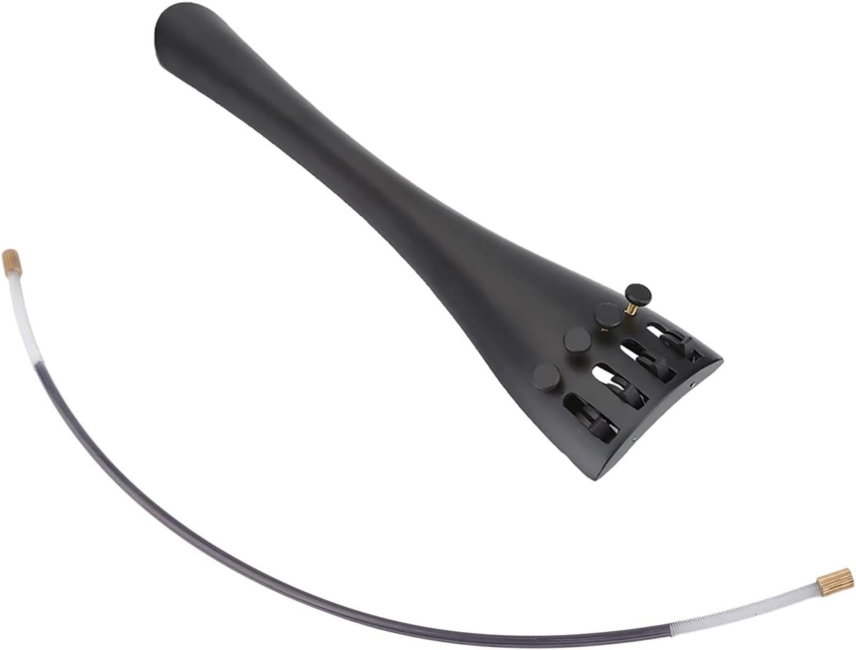 Staartstuk van Aluminiumlegering met Staartgut Muziekinstrumenten Accessoires Vervanging voor 4/4 Cello, Zwart,Accessoires voor viool