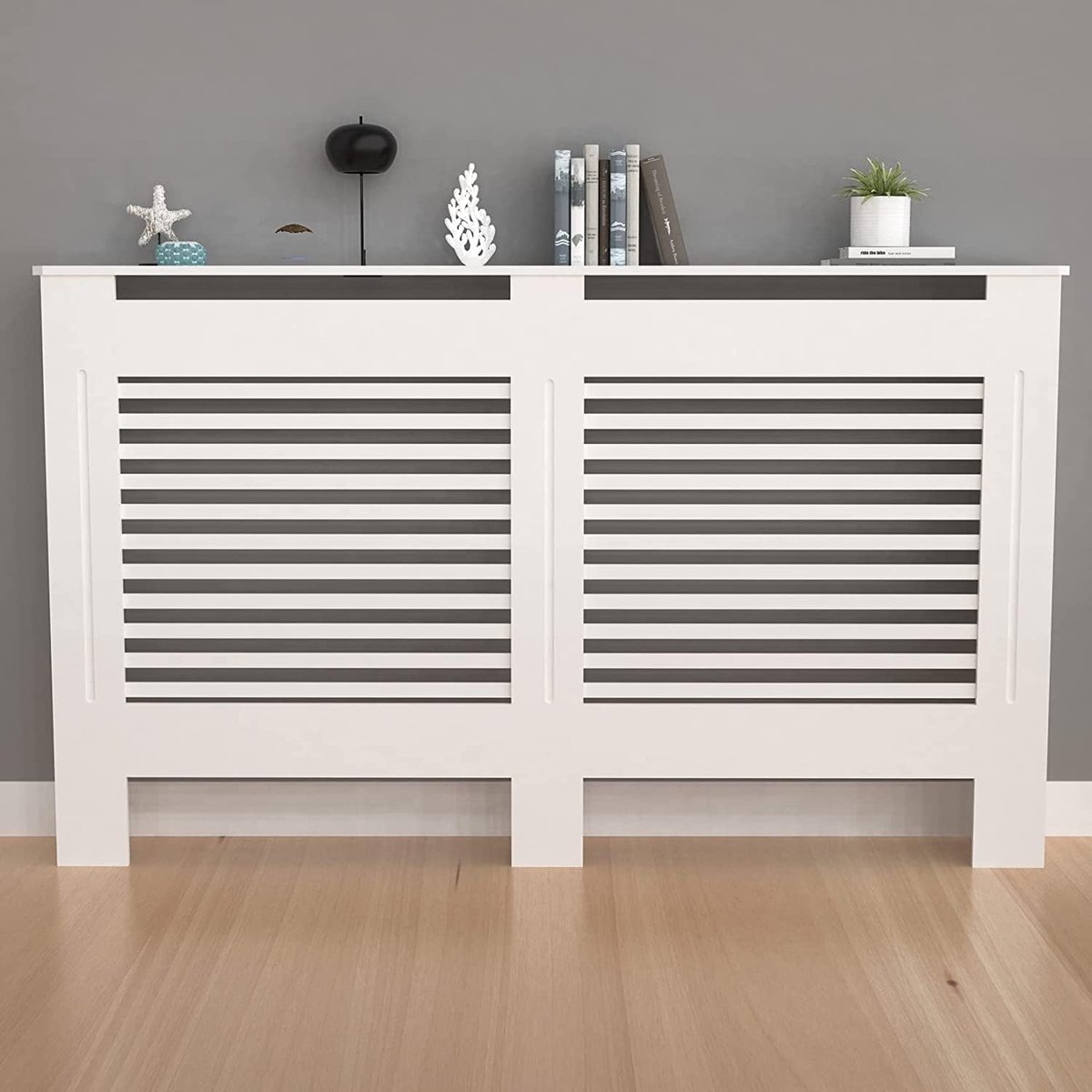 92 cm hoog, wit, extra groot, houten radiatorbekleding, voor radiatoren, planken, dikke MDF-houten radiatorbekleding, voor hal, huis, kantoor, decoratie voor woonkamer