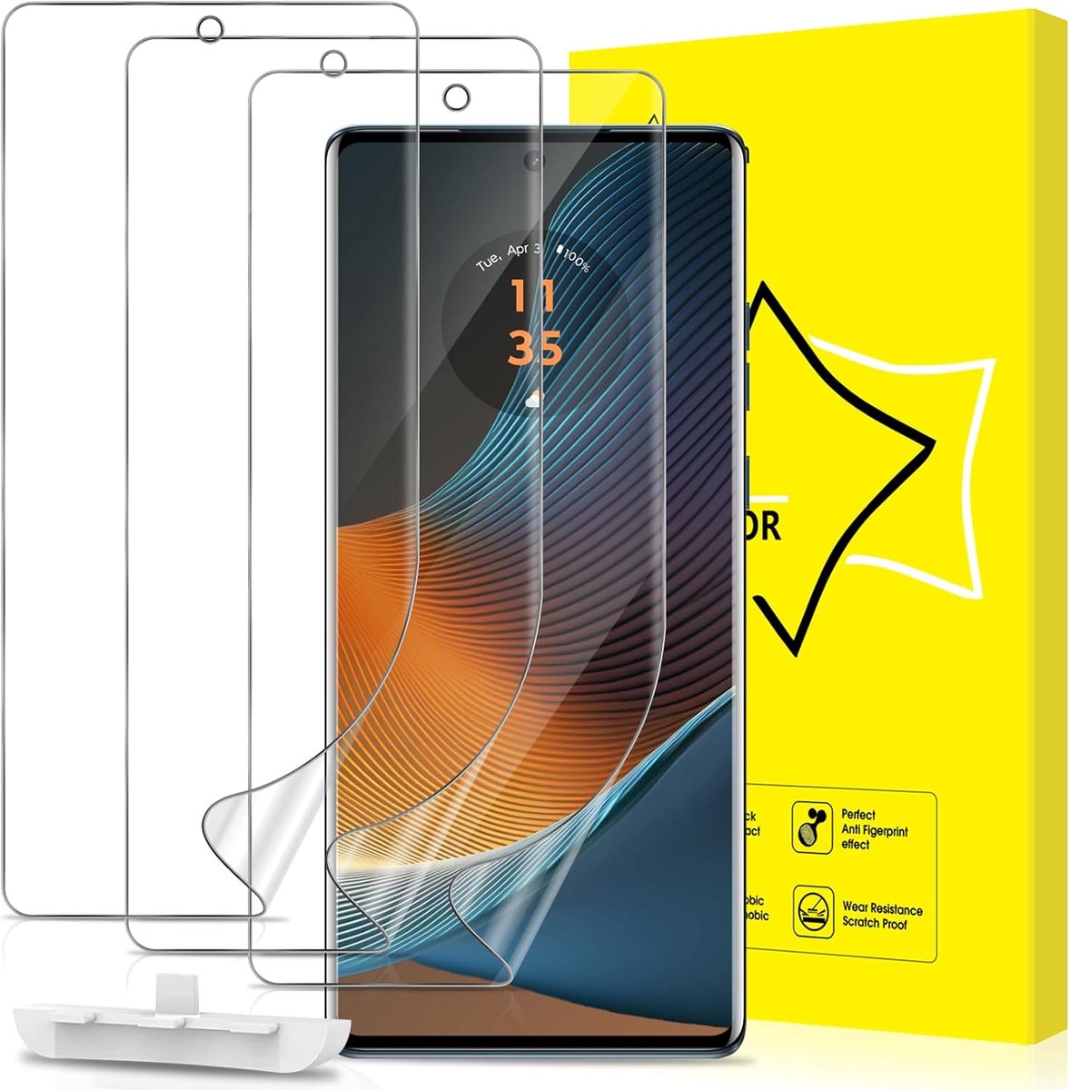3 stuks Screen Protector voor Motorola Edge 50 Fusion, Zachte TPU Beschermfolie, Volledige dekking Flexibele Schermbeschermer, Eenvoudige Installatie, Geen Luchtbellen