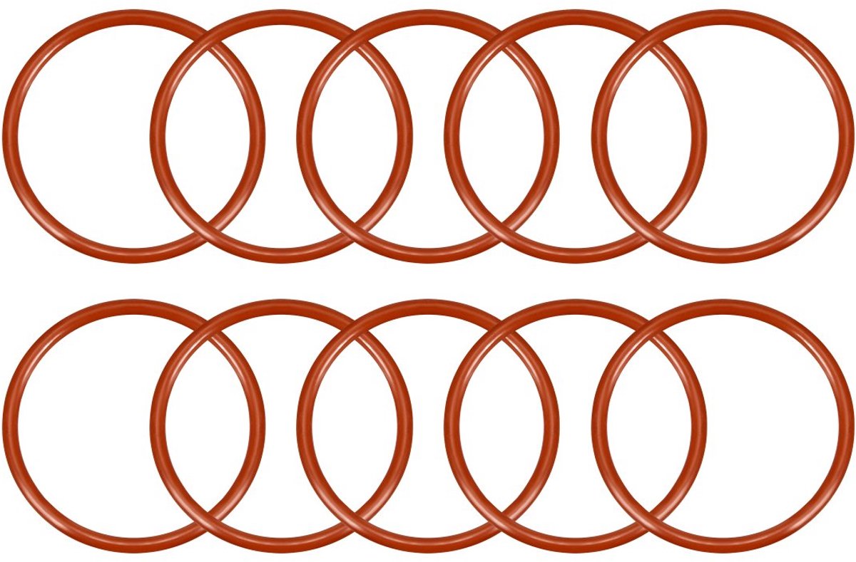 sourcing map 10 stuks siliconen O-ring 35 mm x 30,2 mm x 2,4 mm VMQ afdichtring afdichtring afdichting rood DE