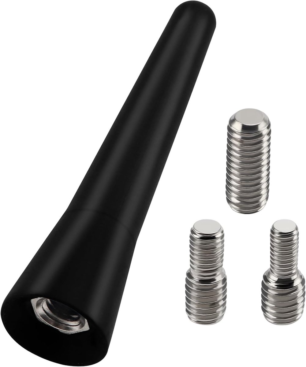6.5cm Auto Antenne, FM DAB Dakantenne Auto, Auto Antenne Kort Universeel, met 3 Schroeven (M4, M5, M6), voor FM/AM Radio Ontvangst