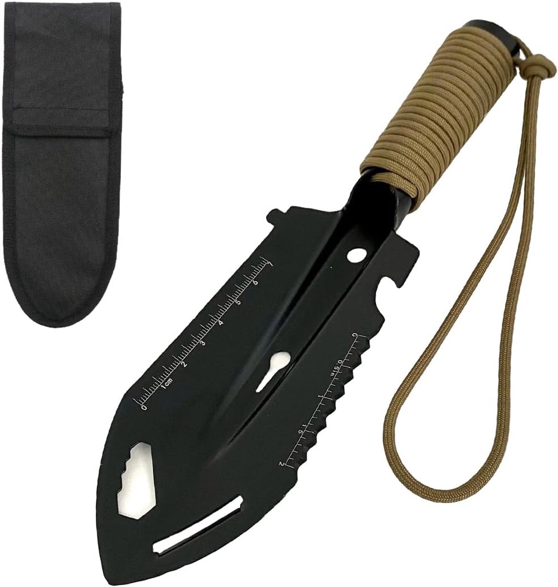 9-in-1 campingschep spade met opbergtas, civilist, tuinschep voor outdoor, rugzak, camper, accessoires, auto, noodredding