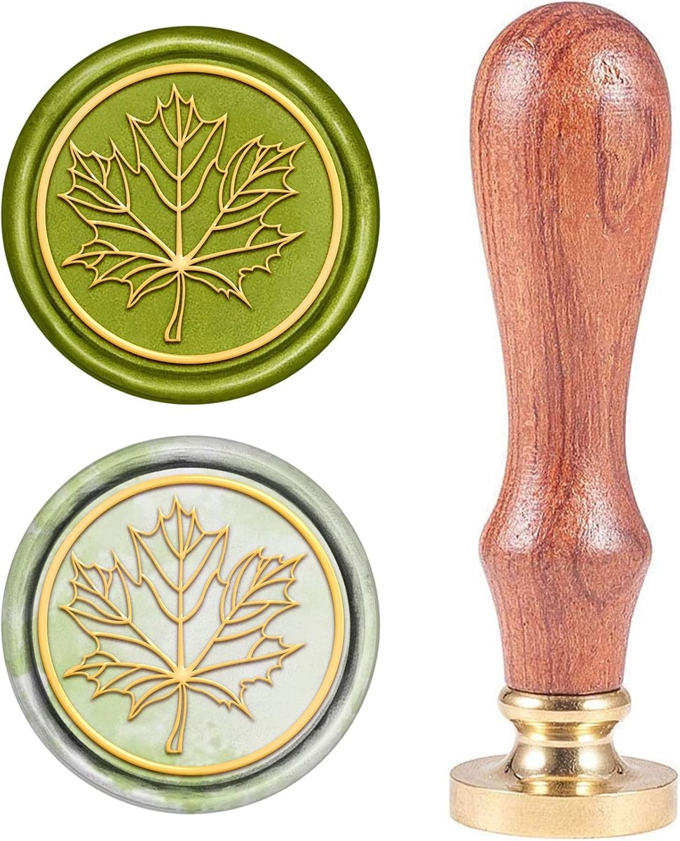 craspire Wasstempel, wasstempels om te kopen, esdoornblad, retro, hout, stempel, was, 25 mm, afneembaar, messing afdichting, houten handvat, voor enveloppen, uitnodigingen, verfraaiing