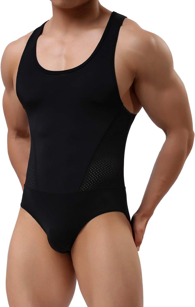 Ondergoed stringbody onderhemd body compressie singlet sportwear heren overall