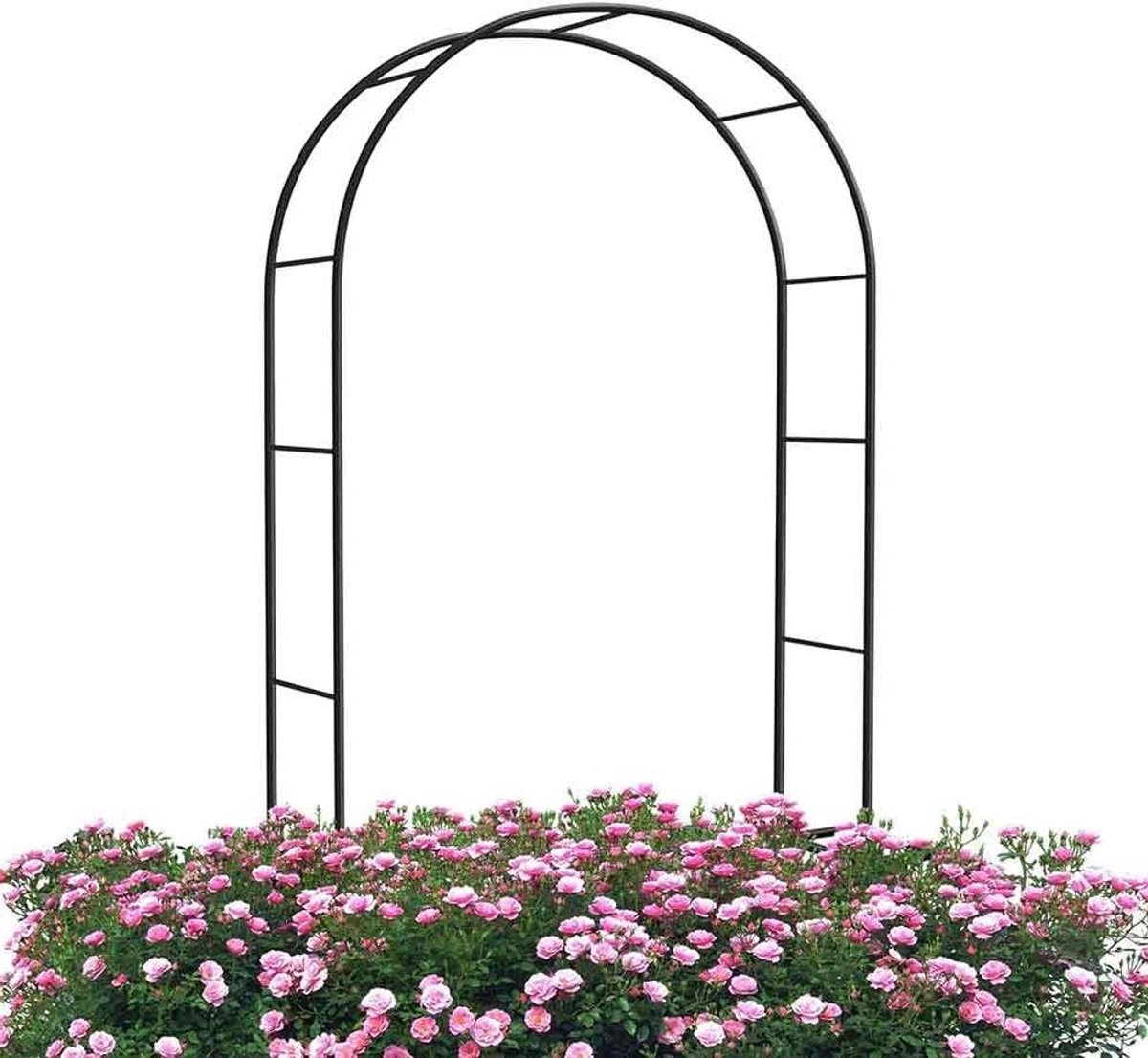 Tuinprieel Boog - Metalen Pergola Trellis - Klimplanten Ondersteunen - Stabiele Vierkante Basis - B1.2M*H2.2M - Donkergroen