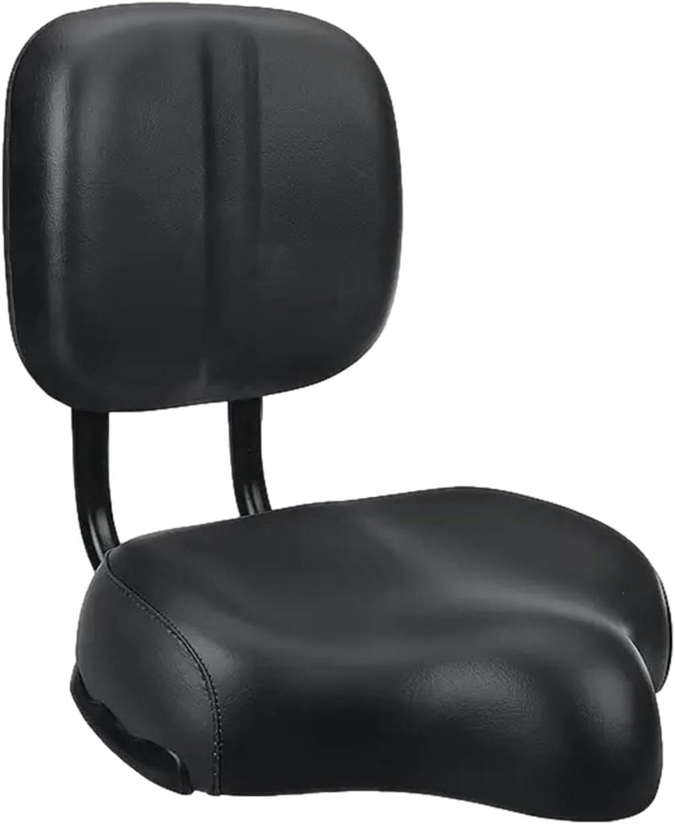 Fietszadel Extra Groot - Comfort Zadel - Comfortabel Fietsen - Met Rugsteun - 31.5 cm Breed - Zwart
