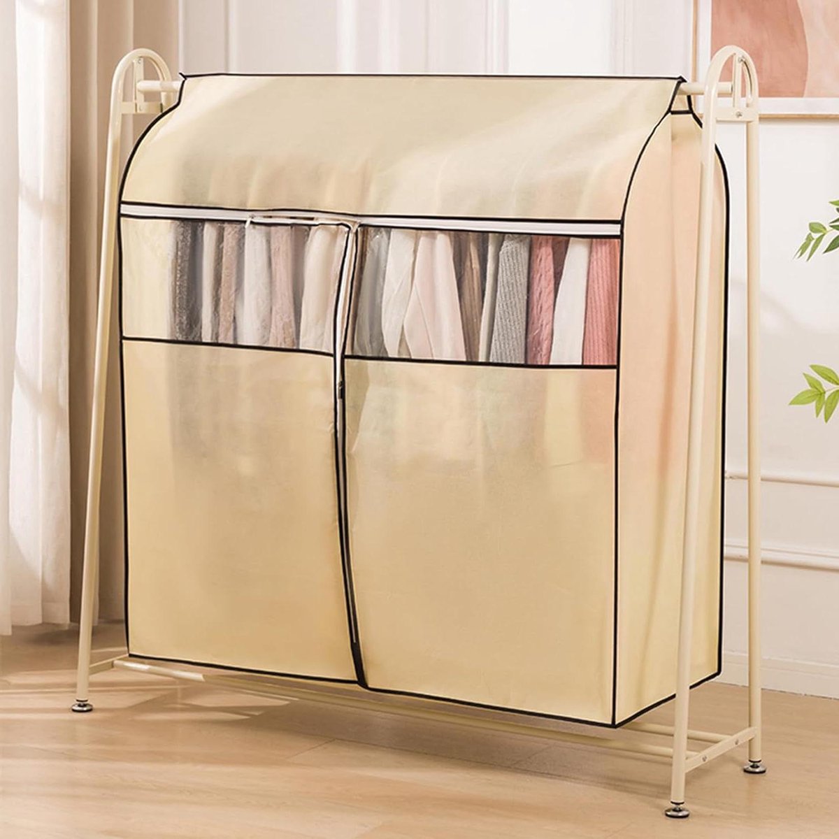 Kledinghoes - Kledingbeschermer Garderobe - Kleding Opbergen - Ademend Stofvrij Venster - 60 x 50 x 120 cm - Beige