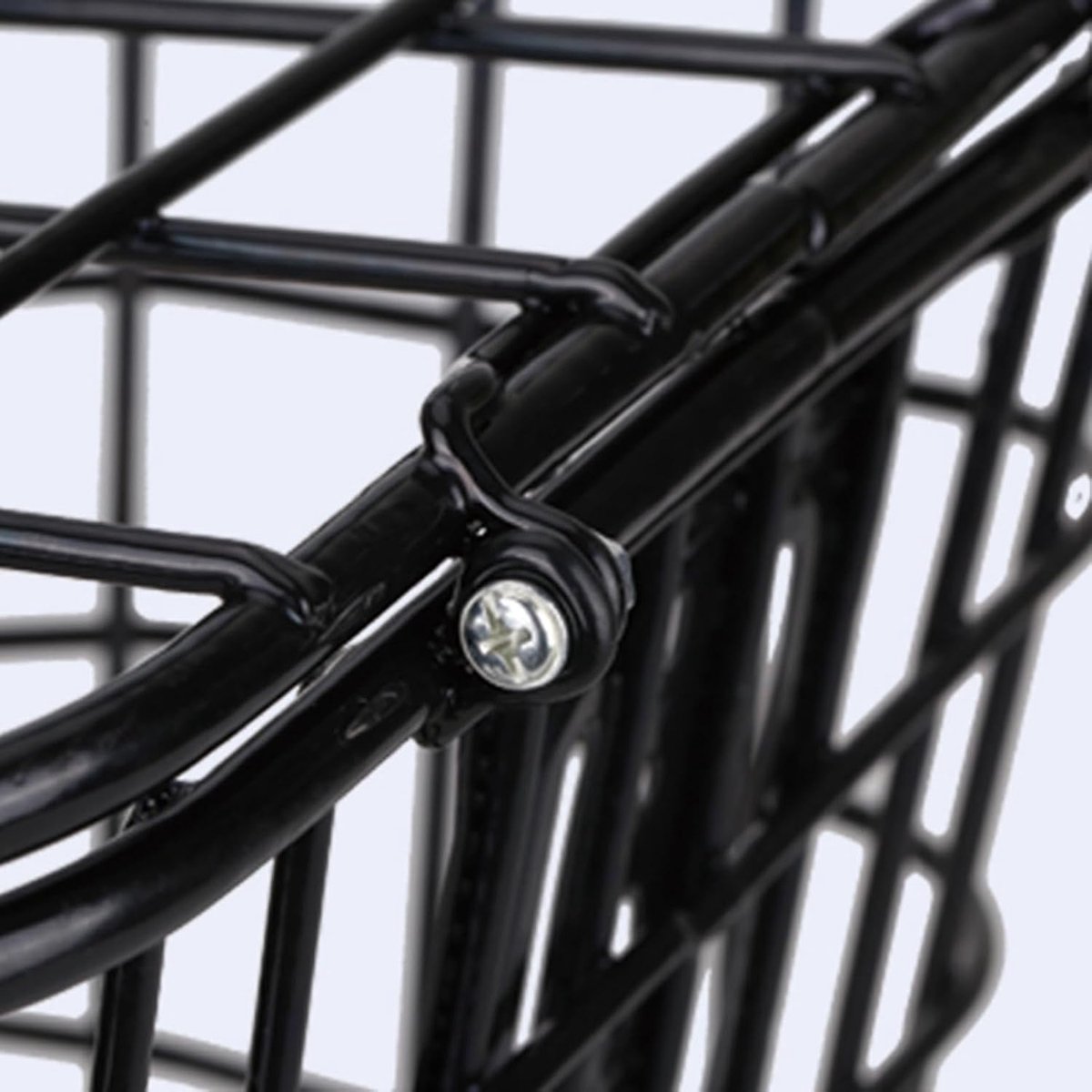 Fietsmand Voorop - Fietsmand Opbergrek - Woon-Werkverkeer Boodschappen - Verstevigd Metalen Frame - 34 x 27 x 27 cm - Zwart