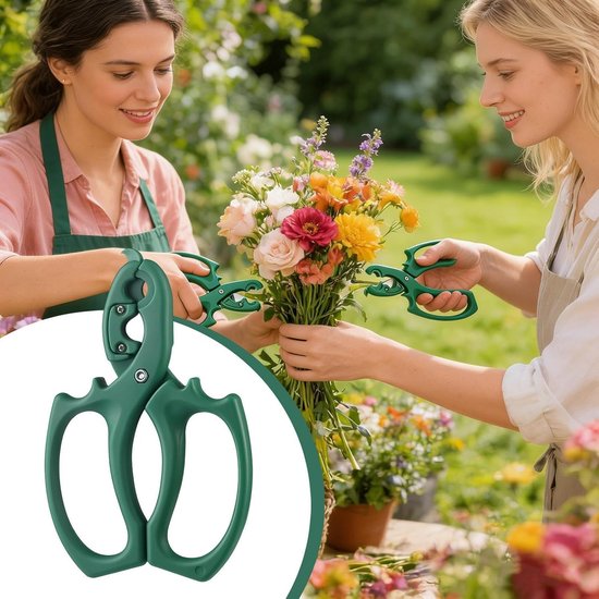 Bloemenschaar Ergonomisch - Bloemenknipper Steken - Bloemen Schikken - Geïntegreerde Doornverwijderaar - 167x109cm - Groen Oranje — afbeelding 2