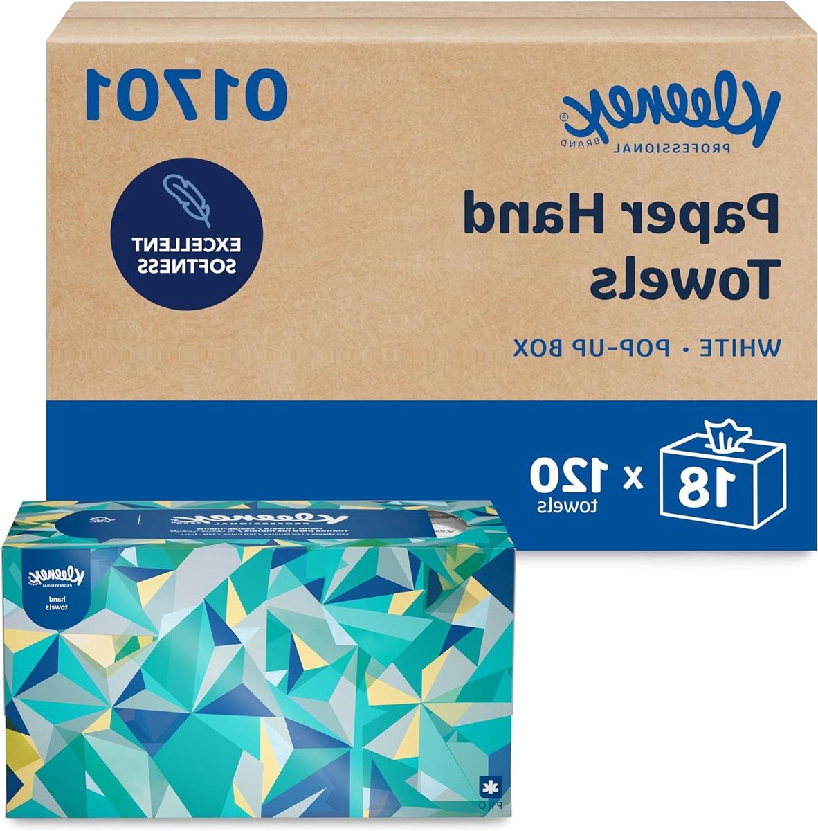 Papieren Handdoekjes - Tissues Keukendoeken - Hygiënisch Afdrogen - Absorberende Pockets - 18 dozen van 120 - Wit