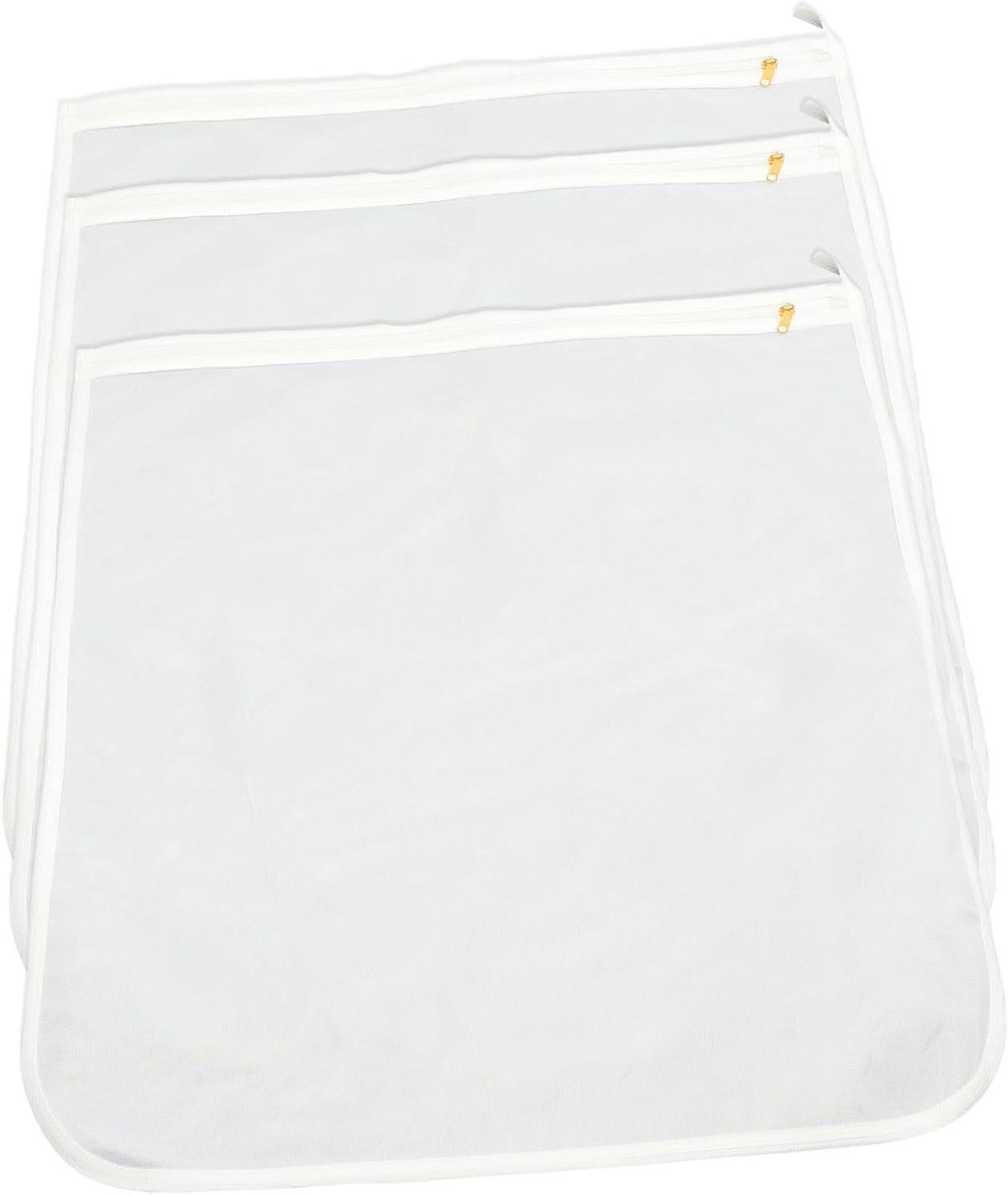 Waszakken Set - Mesh Zakken - Kleding Beschermen - Fijnmazig Gaas - 60x51cm - Wit