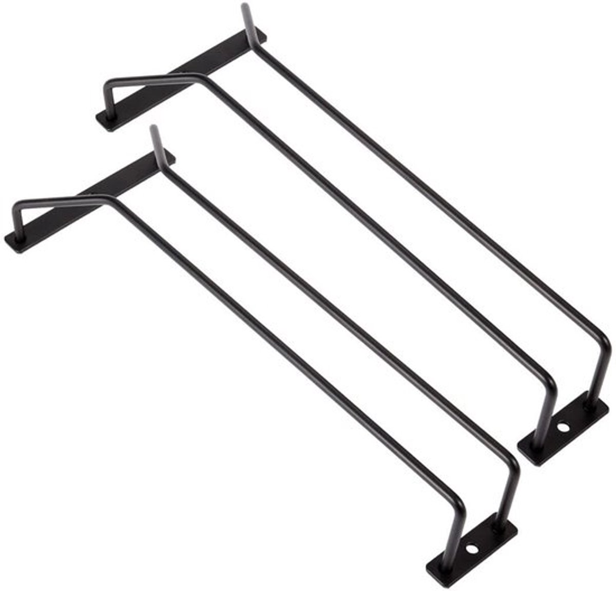 Wijnglas Rack Set van 2 - Onder Kast Houder - Metalen Stemware Rack - Zwart Glaswerk Rek - Decoratief en Functioneel - 30.5cm - Glasrek