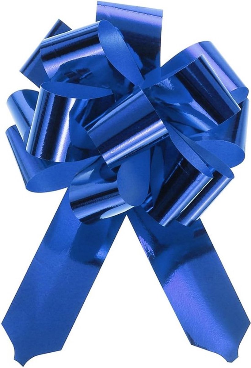 Grote Metallic Pull Boog voor Geschenkverpakking - Perfect voor Bruiloft en Kerst - Blauw