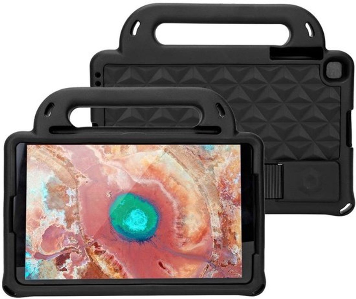 Tabletcase Schokbestendig - Beschermhoes - Drielaagse Structuur - Met Schouderriem - Voor Tab A 10,1 Inch 2019 - Kwaliteitsproduct - Tablethoes