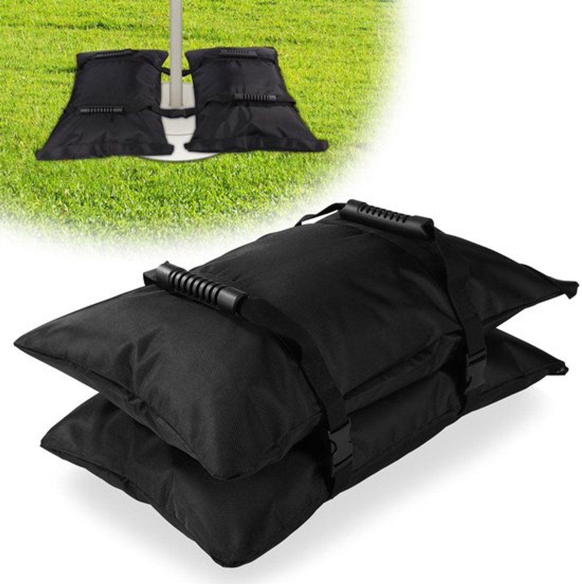 Parapluvoetgewichten Zandzakken - 2 Stuks 50x34cm - Antisliphandvat - 1680D Oxford Doek - Duurzaam - Geschikt voor Tuinmeubelen