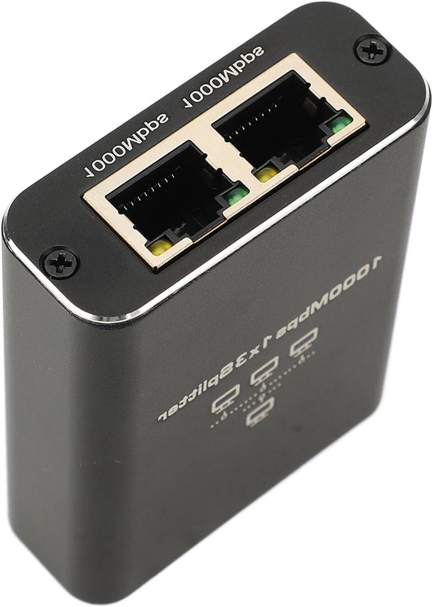 Gigabit Ethernet Splitter - Netwerkverdeler RJ45 - Netwerk Uitbreiden - Aluminium Legering - 1000 Mbps - Grijs