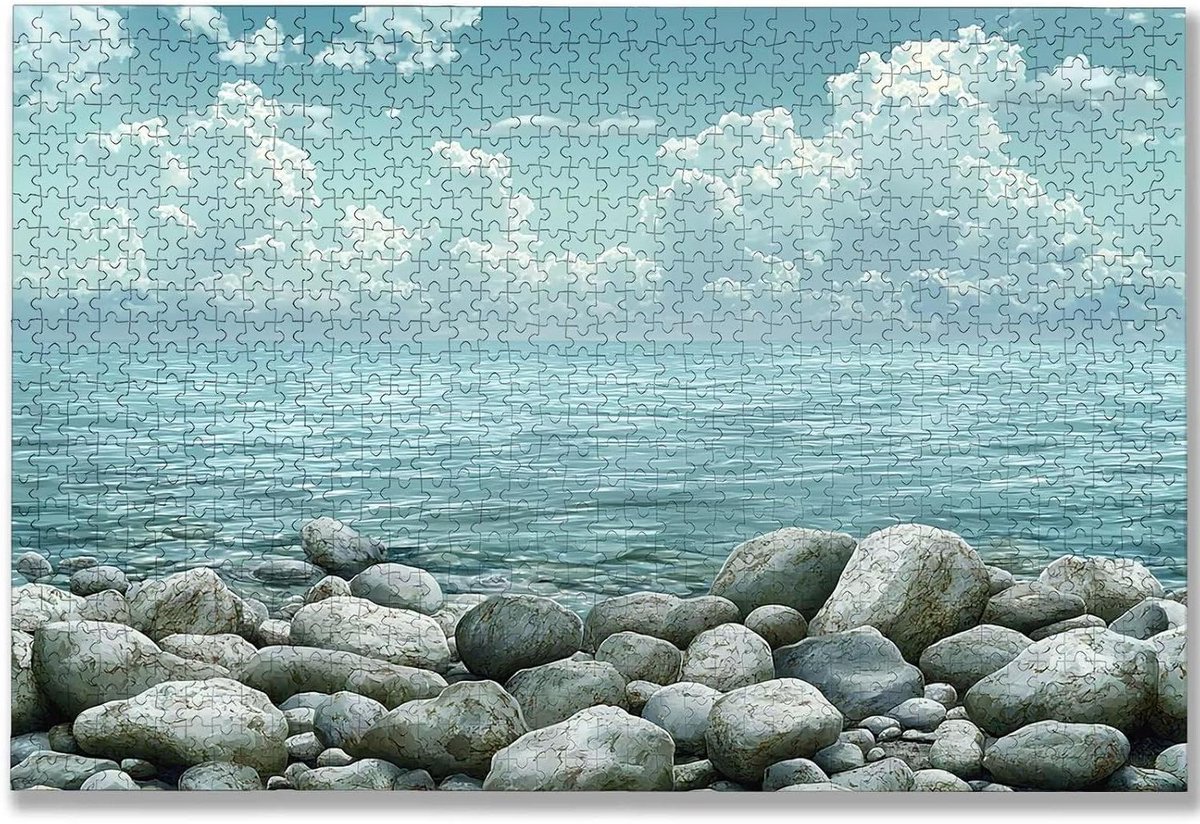 Landschapspuzzel 4000 stukjes - Houten Puzzel Strand - Ontspanning en Gezinsactiviteit - Hout met A-H markering