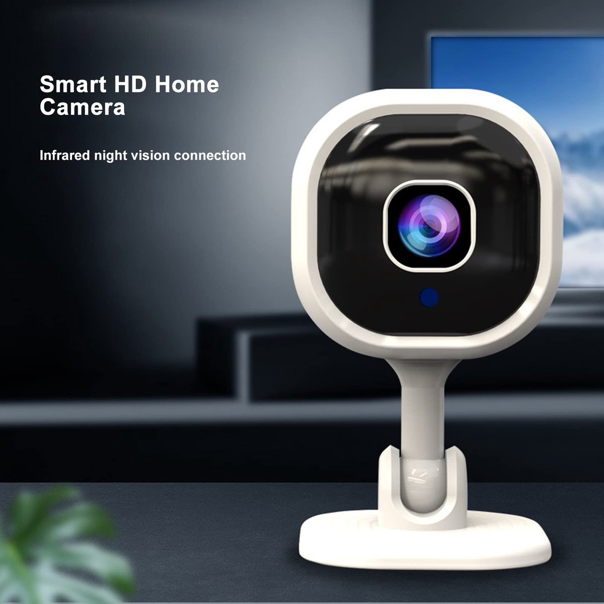 SnelShoppen - Smart Security Camera 1080P HD Nachtzicht Wifi Camera met Bewegingsdetectie - Indoor Beveiligingscamera voor Baby, Hond, Huisdier - 2-We