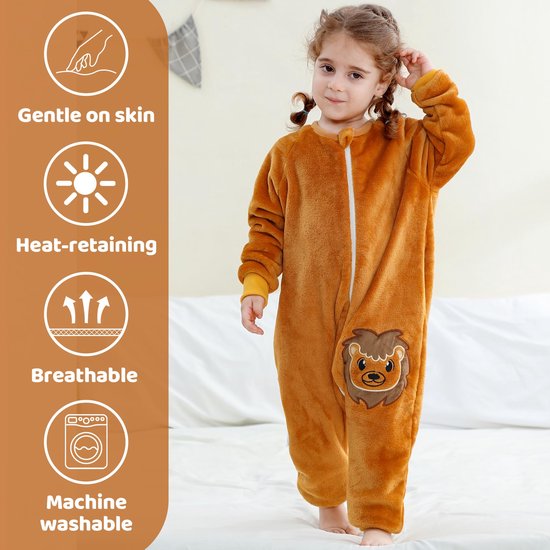 SnelShoppen - Slaapzak met Voeten voor Kinderen, 2,5 Tog, Leeuw, Ideaal voor Kamperen, Slapen, en Thuis, Geschikt voor Kinderen van 5-6 Jaar van Snelshoppen — afbeelding 3
