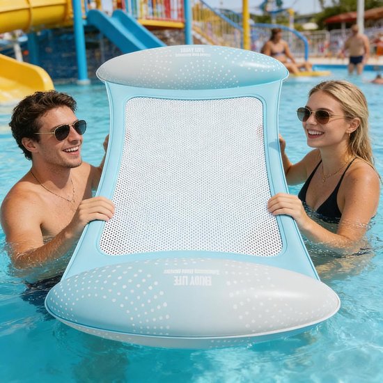 Opblaasbare Stoel - Hangmat Vlot - Water Ontspanning - Scheurbestendig PVC - 110x68cm - A — afbeelding 2