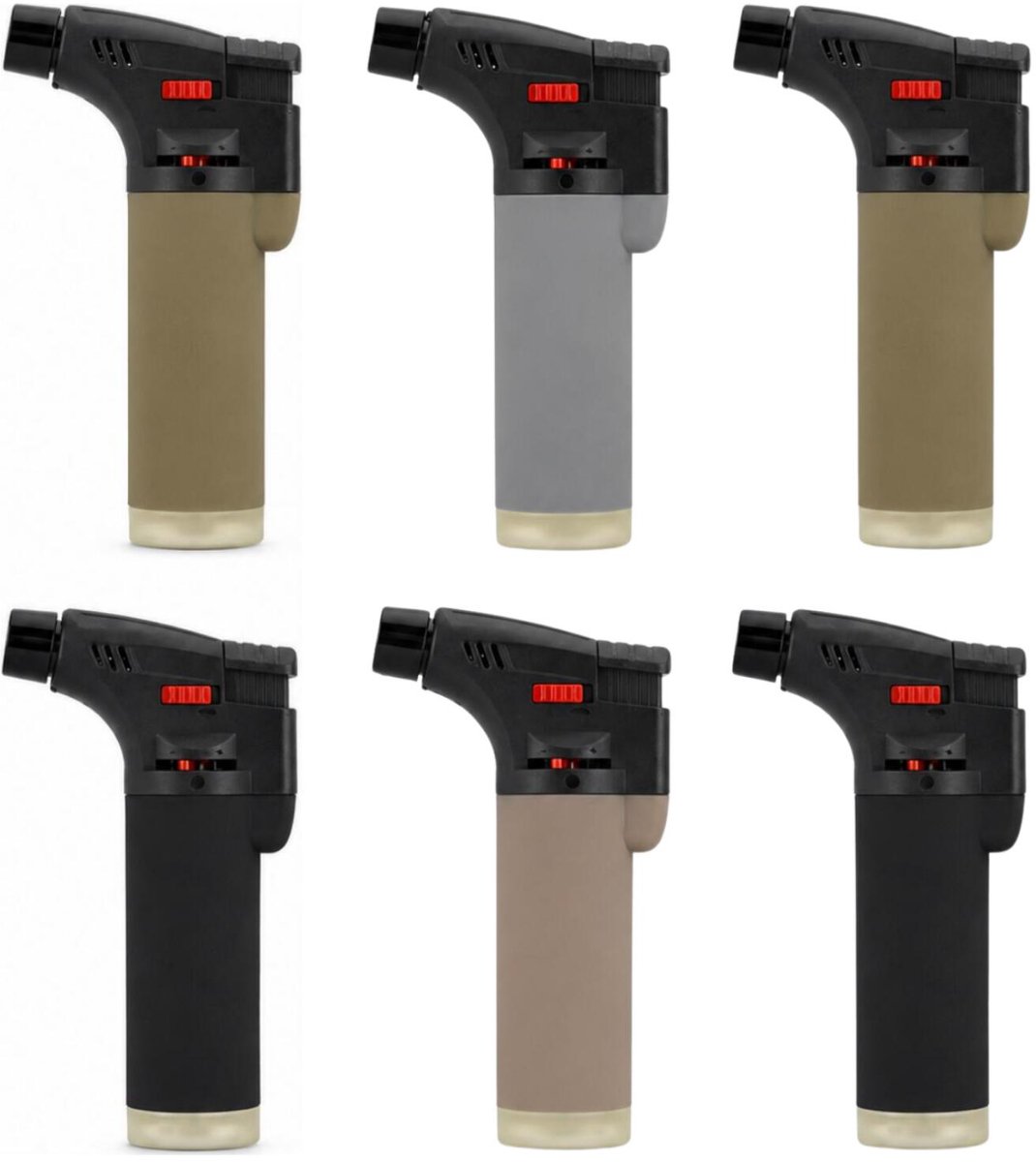 Cepewa Stormaansteker - 6x - aardetinten - Jet Flame - torch aansteker