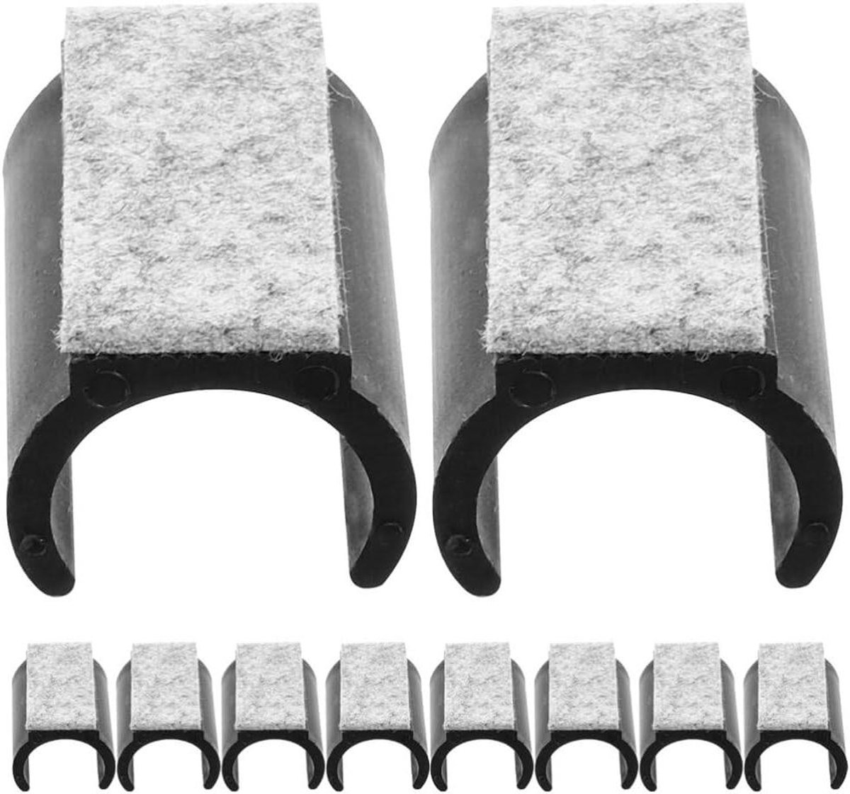 Stoelpootdoppen - Vloerglijders Tubing Caps - Meubels Beschermen - U-Vormig Ontwerp - 10 Stuks - Zwart