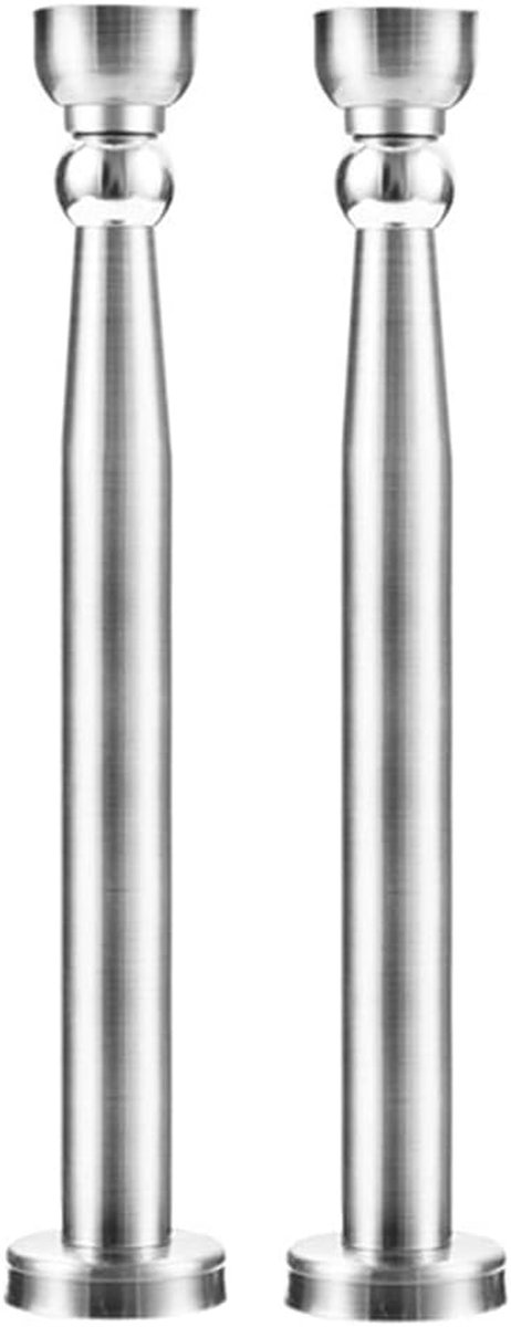 Deurstoppers Magnetisch - Deurvanger Set - Deuren Open Houden - Roestvrij Staal - 20 cm - Zilverkleurig