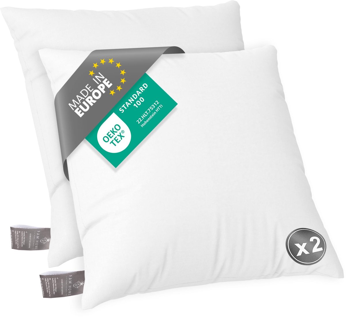 SnelShoppen - Zachte Microvezel Kussens 80x80 cm Set van 2 - Optimale Steun Voor Nek en Hoofd - Hypoallergeen, Machinewasbaar en Droogbaar - Perfect V