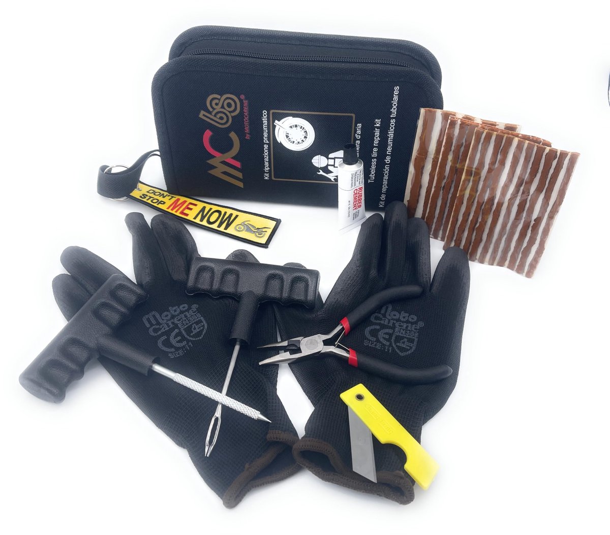 SnelShoppen - Motorfiets Banden Reparatie Kit, Draagbare Tubeless Reparatieset, Inclusief Inflator, CO2 Fles, Mucus voor Motor, Auto, Scooter, Quad +