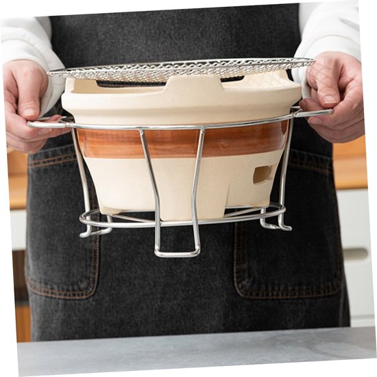 Kookplaat Stand - Grill Rek - Buiten Koken - Stabiele Steun - 24.5 x 17 x 11 cm - Zilver — afbeelding 2