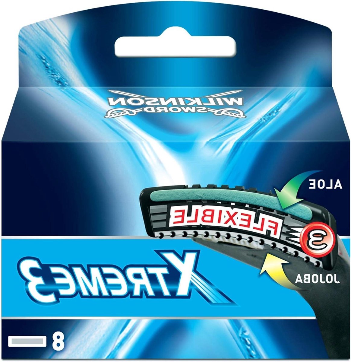 Scheermesjes - Mesjes Navulmesjes - Glad Scheren - Flexibele Mesjes - 8 Stuks - Blauw