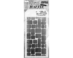 Tim Holtz Stencil - Labels Sjabloon - Kaarten Maken - Gelaagde Designs - 15x15 cm - Transparant