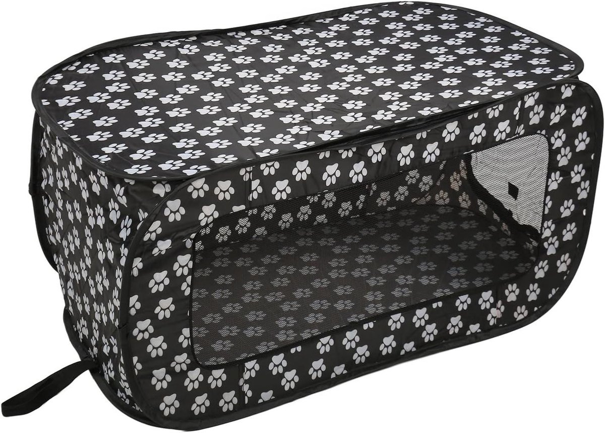 Opvouwbare Hondentent - Huisdierenbox Draagbaar - Veilige Reisoplossing - Ademend Mesh Ontwerp - 30x30x30 cm - Grijs