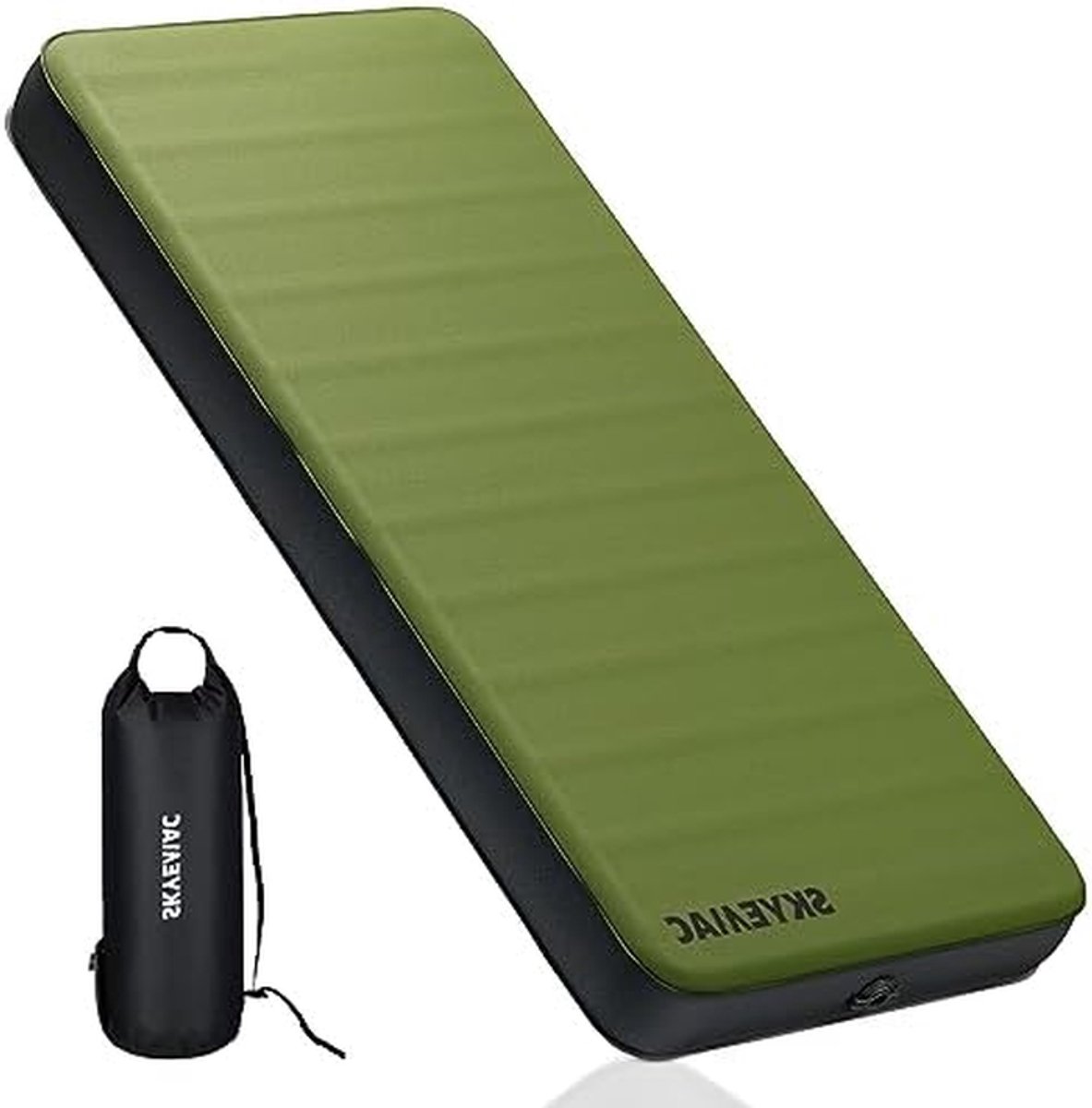 Zelfopblazende Slaapmat - Kampeer Matras - Comfortabel Slapen - 4 Inch Dik - 200 x 72 cm - Olijfgroen