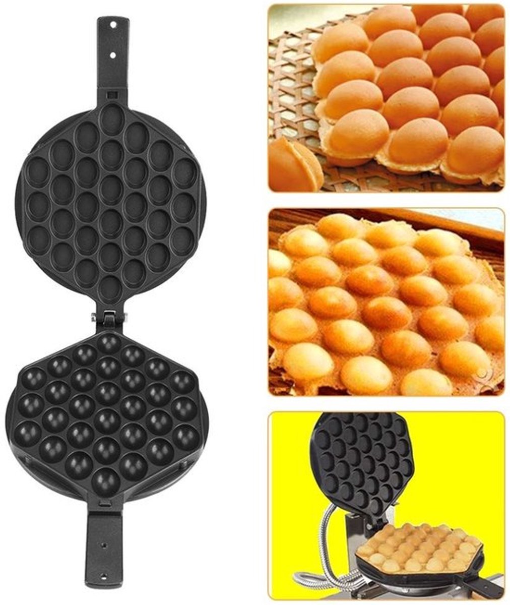 Wafelijzer met verwisselbare platen - Wafelijzer pfas vrij - Roestvrij staal - Antiaanbaklaag - Duurzaam - Perfect voor eierwafels - Wafelmaker