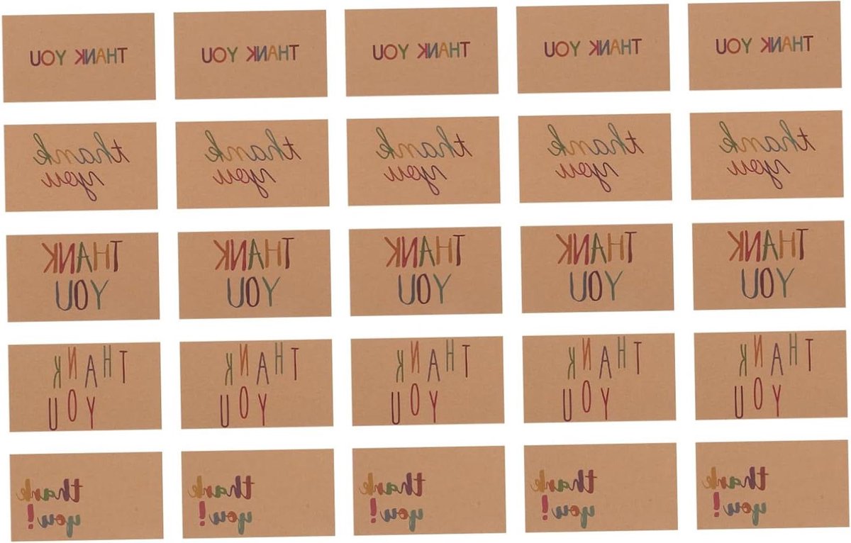 Bedankkaarten met Enveloppen - Wenskaarten Zegenkaarten - Feestelijke Groeten Uiten - Gecoat Papier Ontwerp - 9 x 5.5 cm - Khaki